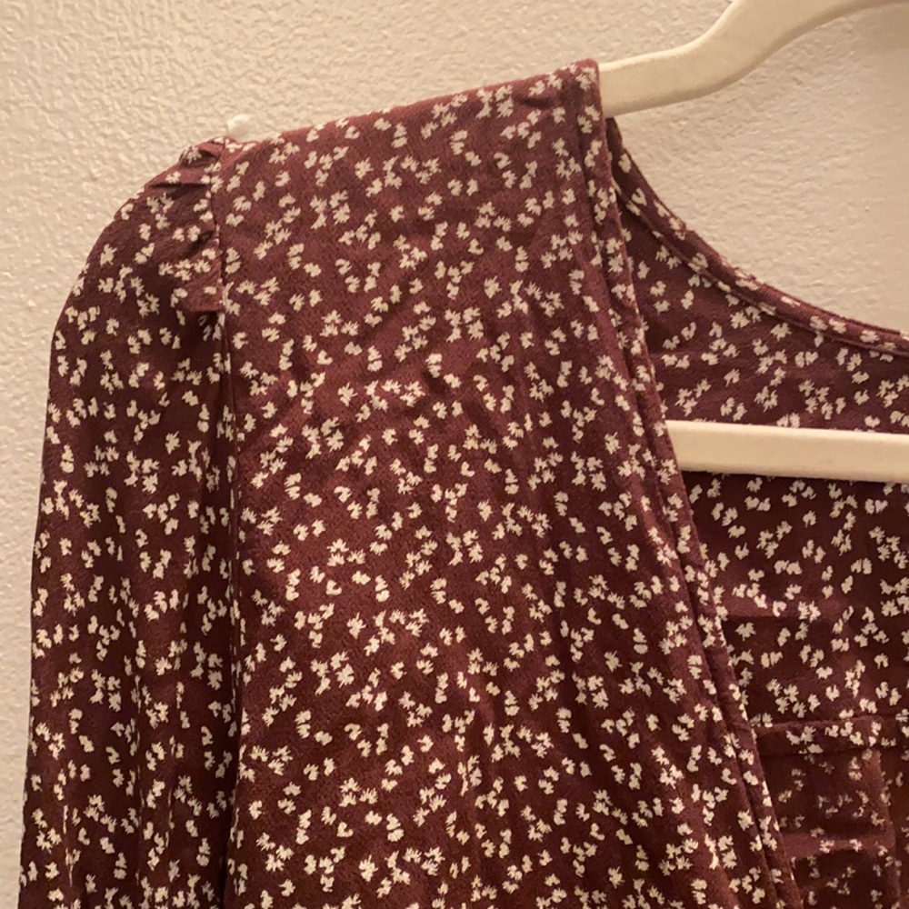 Brown Patterned Blouse - image 2